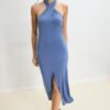 Rückenfreies Midi-Kleid mit Neckholder