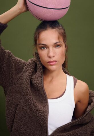 Reißverschlussjacke mit Kunstfellfutter