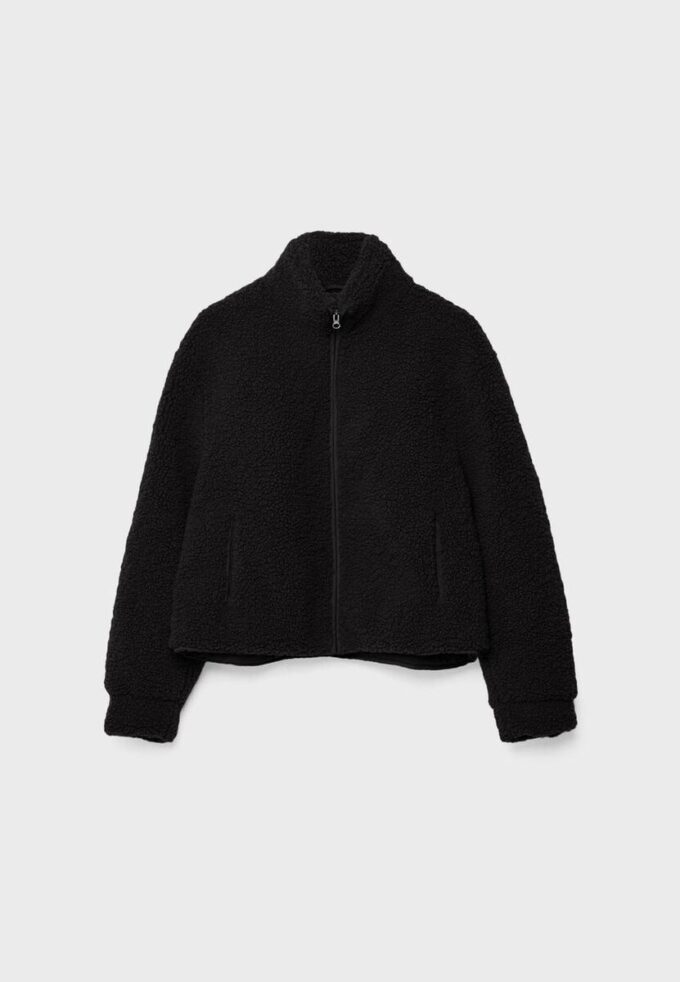 Reißverschlussjacke mit Kunstfellfutter Reißverschlussjacke mit Kunstfellfutter