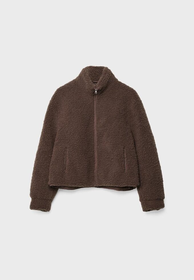 Reißverschlussjacke mit Kunstfellfutter Reißverschlussjacke mit Kunstfellfutter
