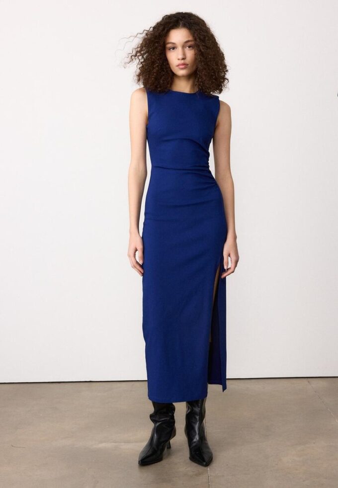 Ärmelloses Midi-Kleid aus Bengaline Ärmelloses Midi-Kleid aus Bengaline