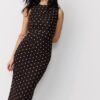 Ärmelloses Midikleid aus Tüll mit Polka-Dots Ärmelloses Midikleid aus Tüll mit Polka-Dots