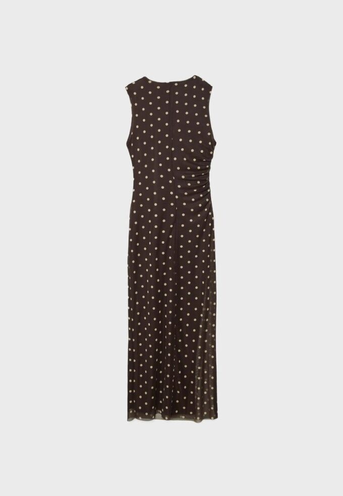 Ärmelloses Midikleid aus Tüll mit Polka-Dots Ärmelloses Midikleid aus Tüll mit Polka-Dots