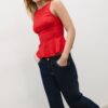 Ärmelloses Peplum-Oberteil Ärmelloses Peplum-Oberteil