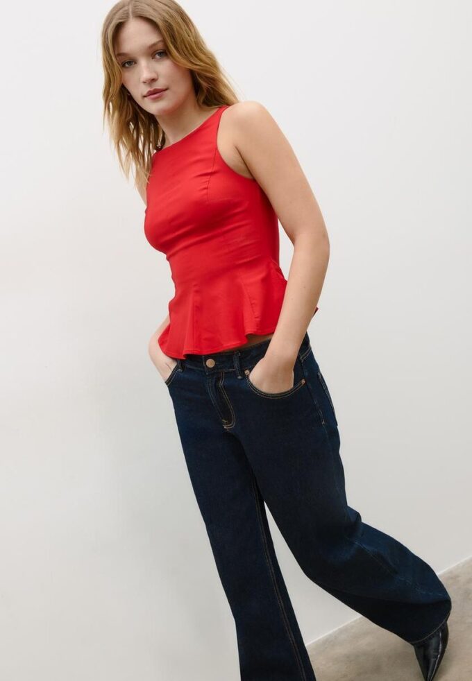 Ärmelloses Peplum-Oberteil Ärmelloses Peplum-Oberteil