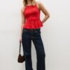 Ärmelloses Peplum-Oberteil Ärmelloses Peplum-Oberteil