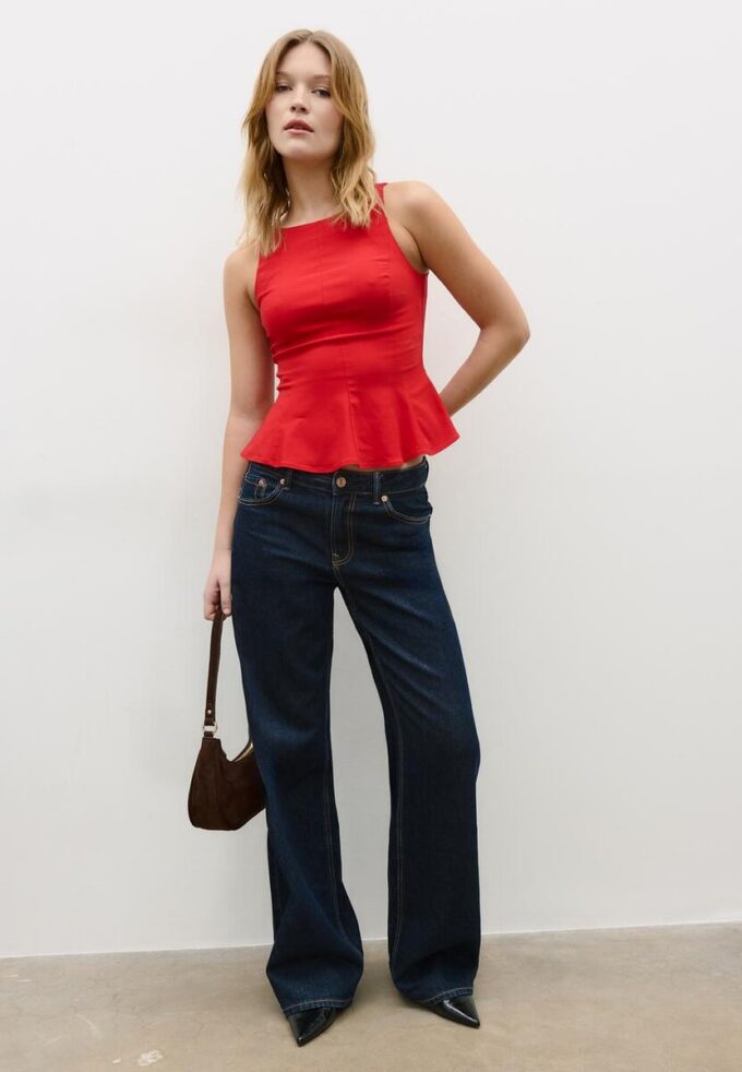 Ärmelloses Peplum-Oberteil Ärmelloses Peplum-Oberteil