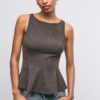 Ärmelloses Peplum-Oberteil Ärmelloses Peplum-Oberteil