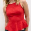 Ärmelloses Peplum-Oberteil Ärmelloses Peplum-Oberteil