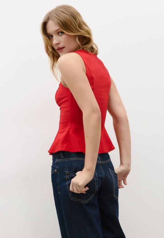 Ärmelloses Peplum-Oberteil Ärmelloses Peplum-Oberteil
