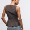 Ärmelloses Peplum-Oberteil Ärmelloses Peplum-Oberteil