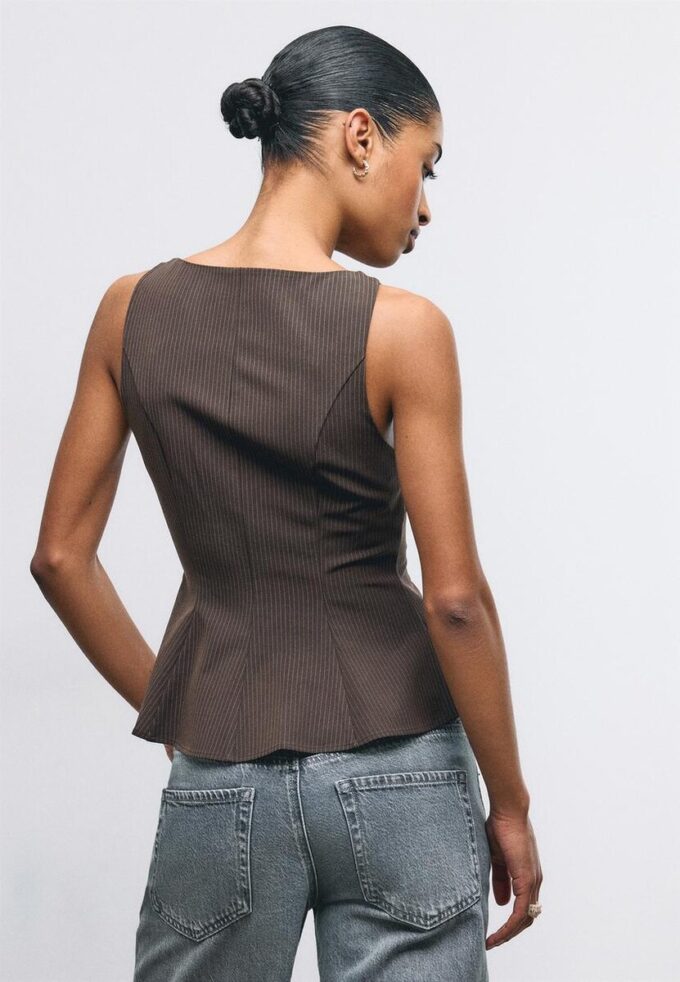 Ärmelloses Peplum-Oberteil Ärmelloses Peplum-Oberteil