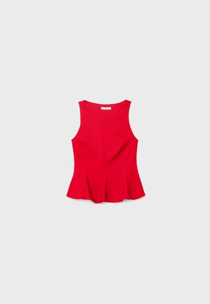 Ärmelloses Peplum-Oberteil Ärmelloses Peplum-Oberteil