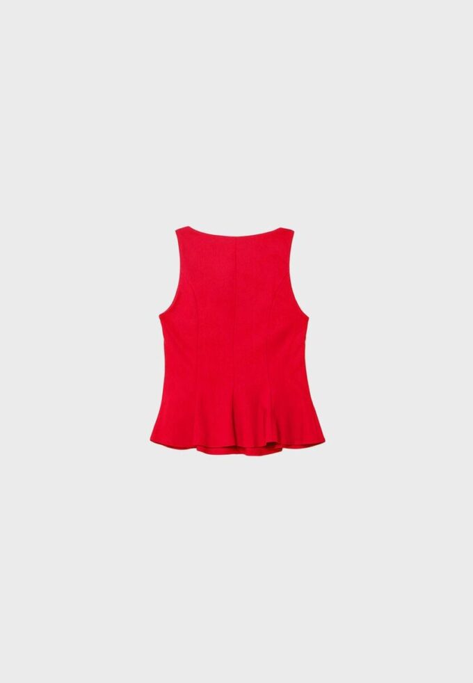 Ärmelloses Peplum-Oberteil Ärmelloses Peplum-Oberteil