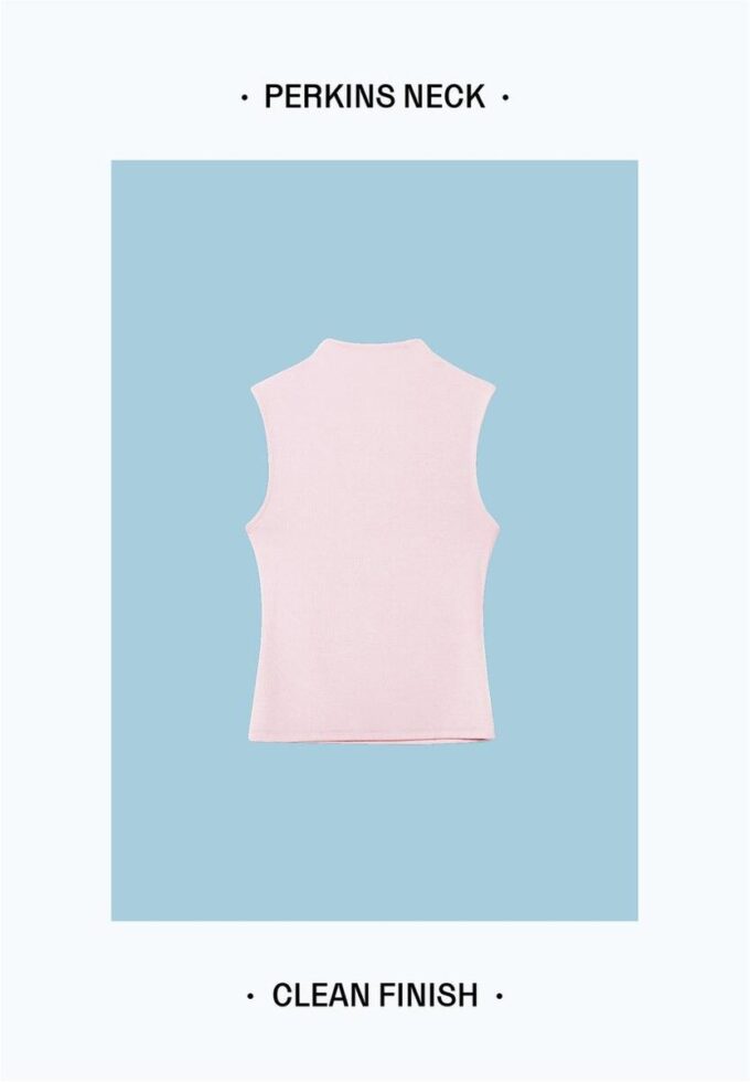 Ärmelloses T-Shirt mit Trichterkragen Ärmelloses T-Shirt mit Trichterkragen