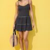 Rüschenkleid mit Nieten