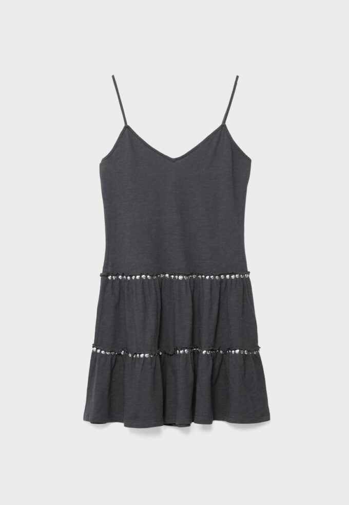Rüschenkleid mit Nieten