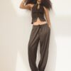 Sarouel-Hose in Leinenoptik