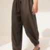 Sarouel-Hose in Leinenoptik