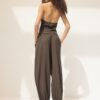 Sarouel-Hose in Leinenoptik
