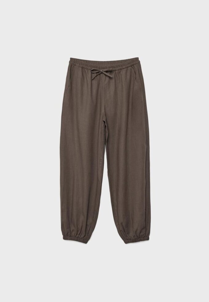 Sarouel-Hose in Leinenoptik