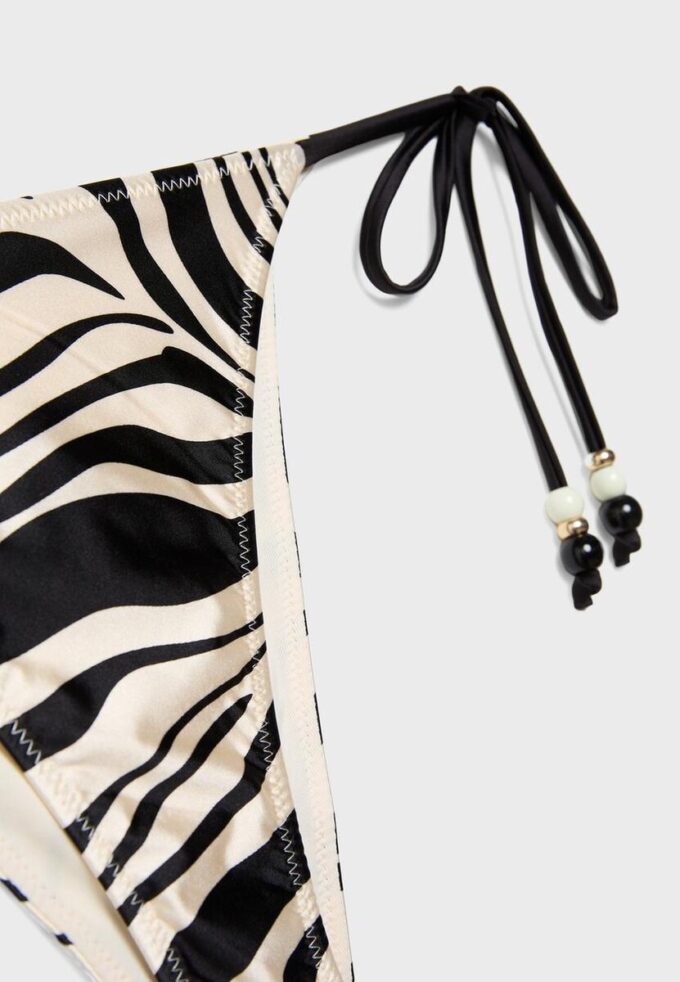 Satin-Bikinihose mit Print