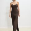 Satin-Midi-Kleid