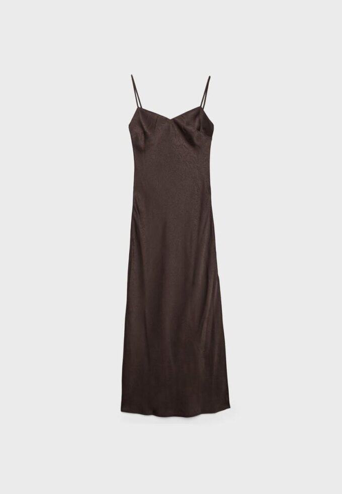 Satin-Midi-Kleid