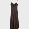 Satin-Midi-Kleid