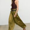 Satin-Sarouel-Hose mit Gürtel