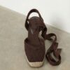 Schnürbare Jute-Plateau-Keilschuhe
