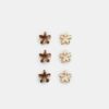 Set mit 6 Mini-Blumen-Haarspangen
