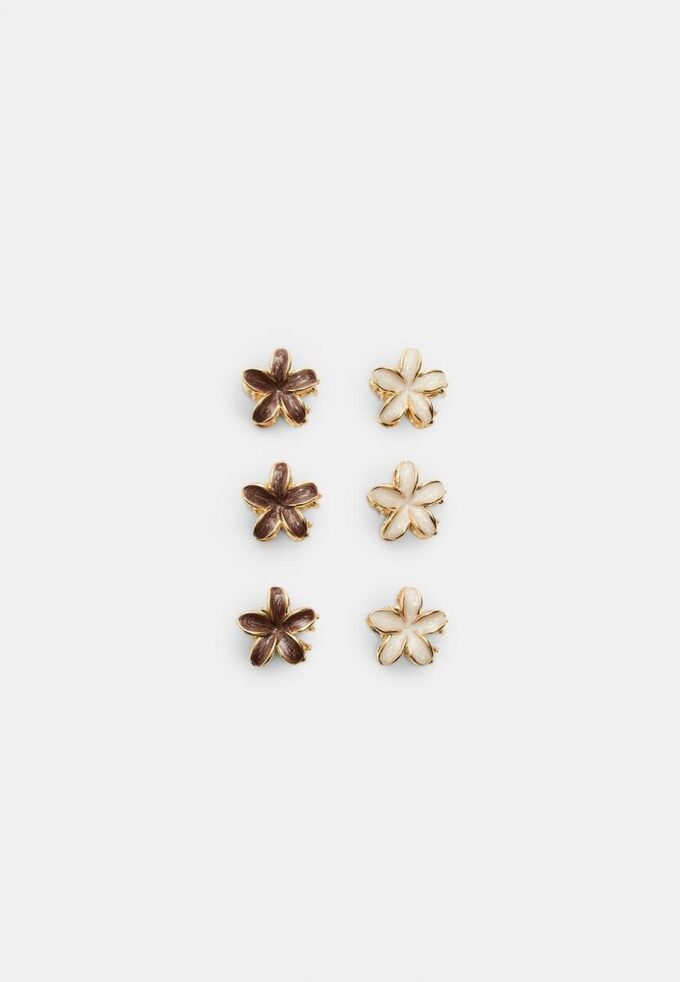 Set mit 6 Mini-Blumen-Haarspangen