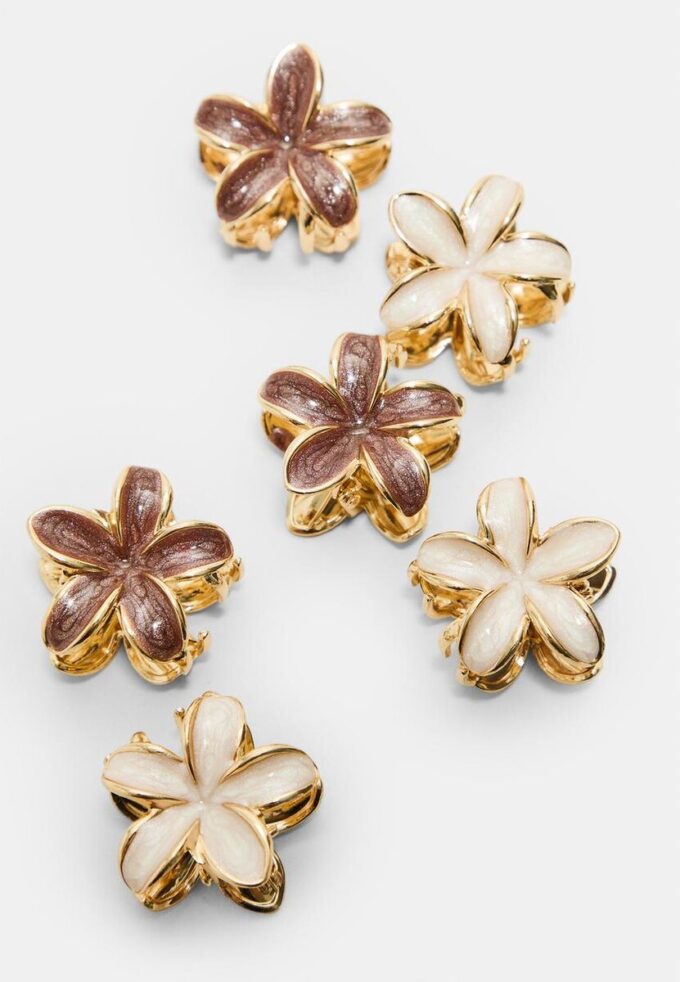 Set mit 6 Mini-Blumen-Haarspangen
