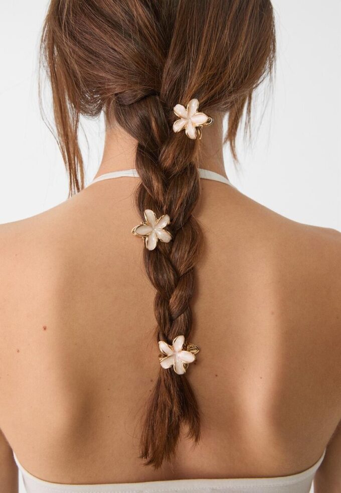 Set mit 6 Mini-Blumen-Haarspangen