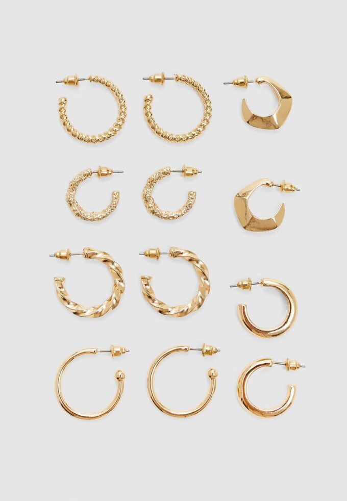 Set mit 6 Paar Ohrringen der Basics