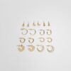 Set mit 9 Blumen-Ohrringen