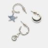 Set mit 9 Strass-Seestern-Ohrringen