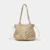 Shopper-Tasche aus Häkelstoff mit Metallfäden
