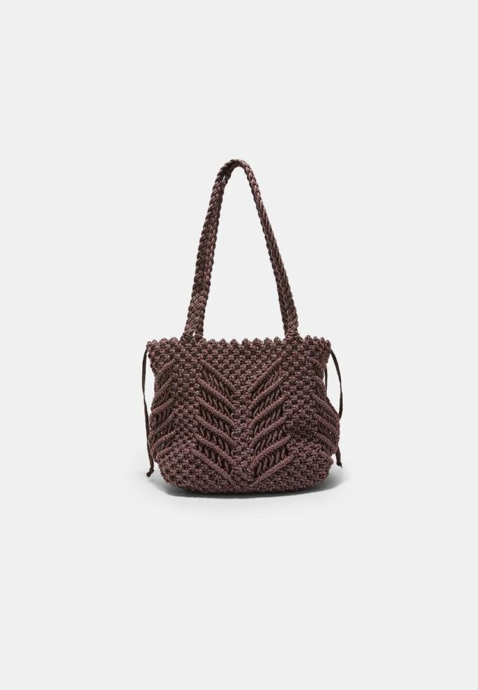 Shopper-Tasche aus Häkelstoff mit Metallfäden Shopper-Tasche aus Häkelstoff mit Metallfäden