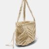 Shopper-Tasche aus Häkelstoff mit Metallfäden