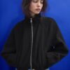 Soft Touch-Bomberjacke im Ballon-Stil