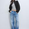 Soft Touch-Bomberjacke im Ballon-Stil