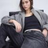 Soft Touch-Bomberjacke im Ballon-Stil