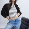 Soft Touch-Bomberjacke im Ballon-Stil