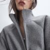 Soft Touch-Bomberjacke im Ballon-Stil