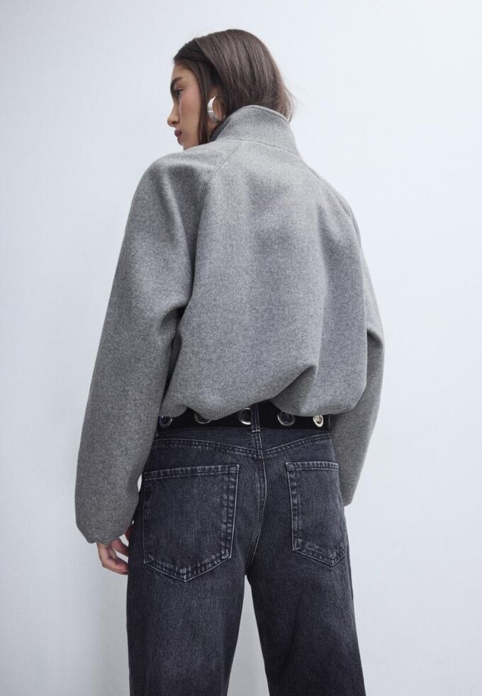 Soft Touch-Bomberjacke im Ballon-Stil