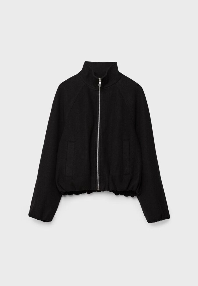 Soft Touch-Bomberjacke im Ballon-Stil