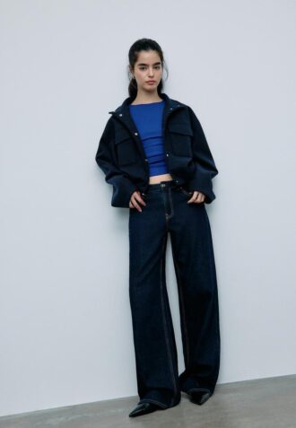 Soft Touch-Bomberjacke mit Taschen