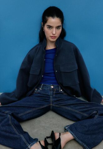 Soft Touch-Bomberjacke mit Taschen